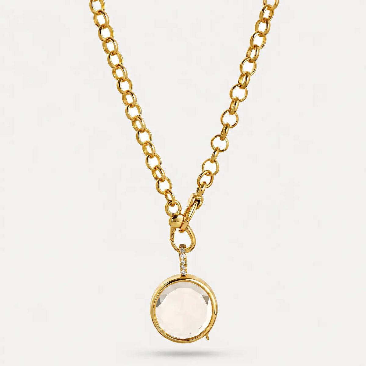 Halo Crystal Locket Necklace